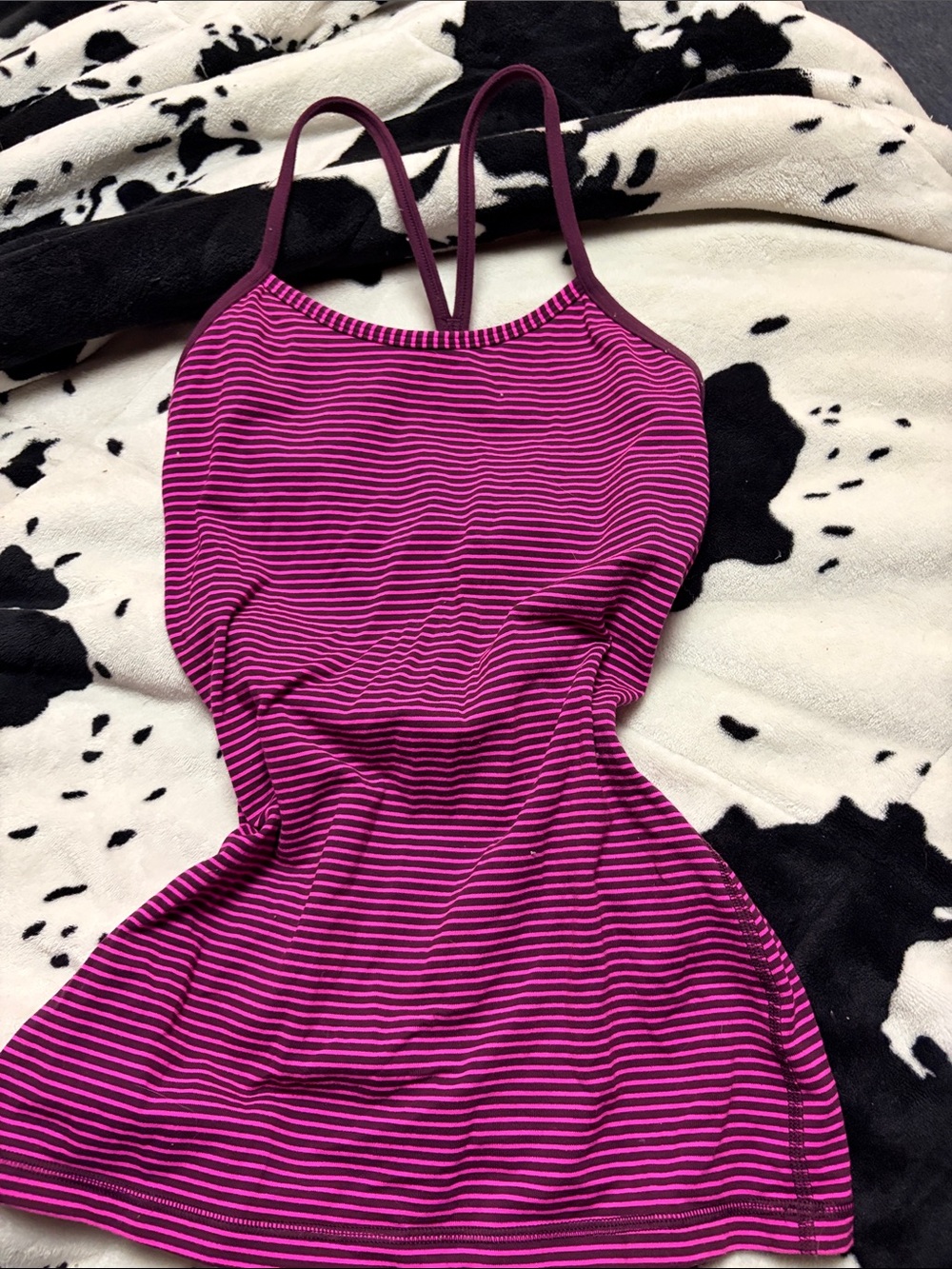 lululemon athletica Magenta and Plum Striped Tank